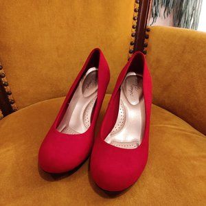 Dexflex Comfort Red Wedge Heels 10 *Free Ship*